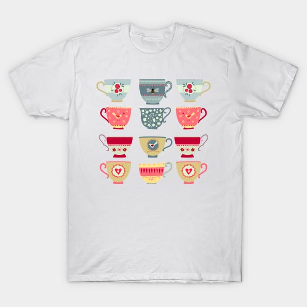 Tea Cups T-Shirt by NicSquirrell